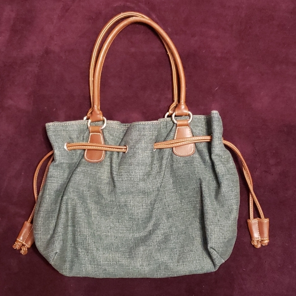 Y2K Embroidered Denim & Faux Leather Scrunch Purse - Picture 3 of 6